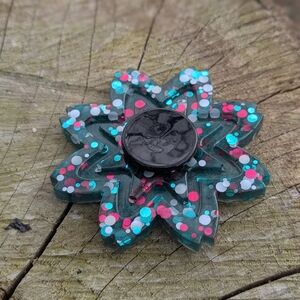 Colorful Glittery Resin Fidget Spinner Toy